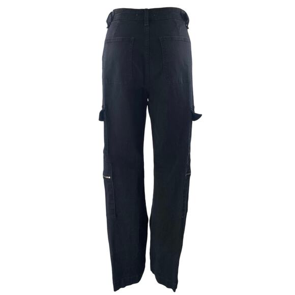 WeWoreWhat Women's Black High Waisted Straight Leg Cargo Trousers Pants Size 26 - Picture 3 of 5